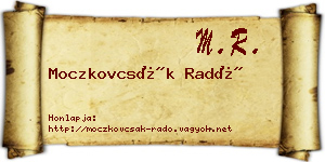 Moczkovcsák Radó névjegykártya